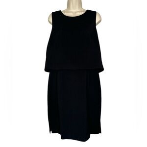 Eliza J Black Sheath Midi Dress Sleeveless Sz 12